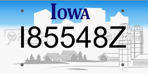 I85548Z Iowa License Plate