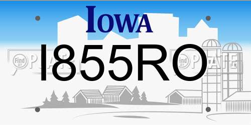 I855RO Iowa License Plate