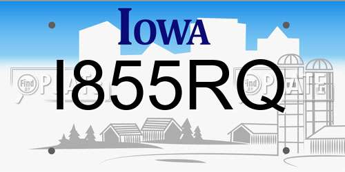 I855RQ Iowa License Plate