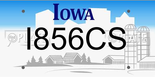 I856CS Iowa License Plate