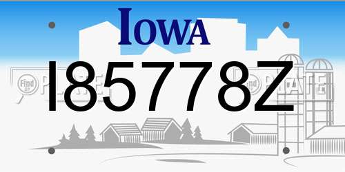 I85778Z Iowa License Plate