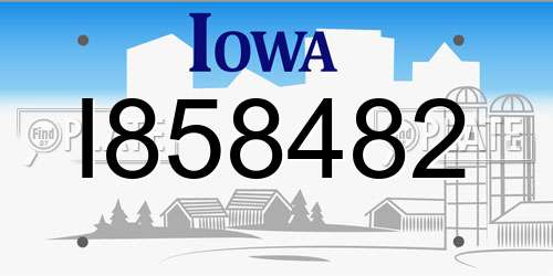 I858482 Iowa License Plate