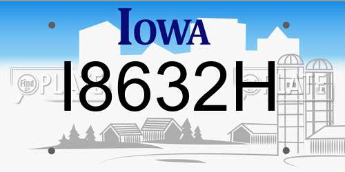 I8632H Iowa License Plate