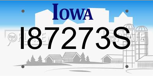 I87273S Iowa License Plate