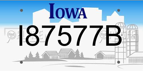 I87577B Iowa License Plate
