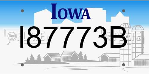 I87773B Iowa License Plate