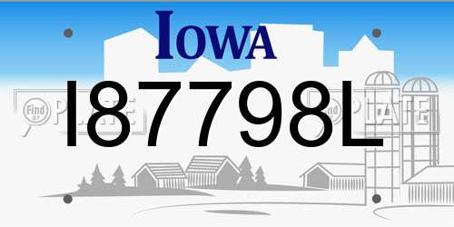 I87798L Iowa License Plate