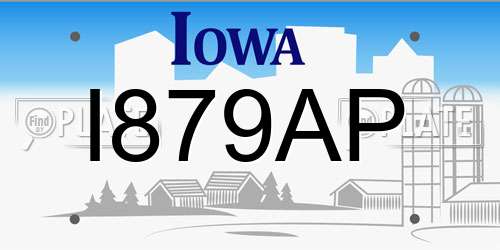 I879AP Iowa License Plate