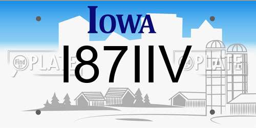 I87IIV Iowa License Plate