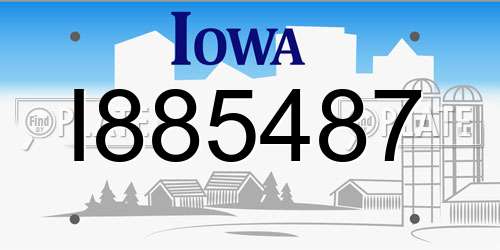 I885487 Iowa License Plate