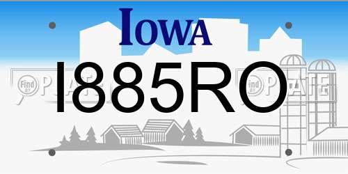 I885RO Iowa License Plate