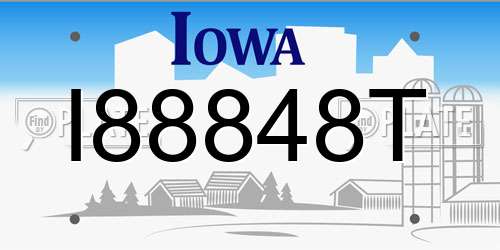 I88848T Iowa License Plate