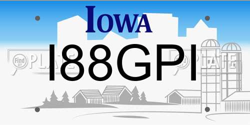 I88GPI Iowa License Plate