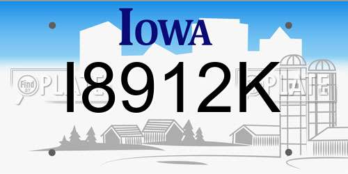 I8912K Iowa License Plate