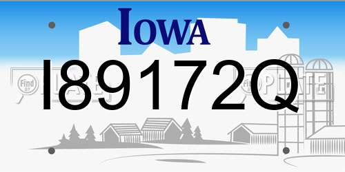 I89172Q Iowa License Plate