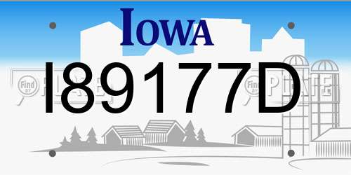 I89177D Iowa License Plate