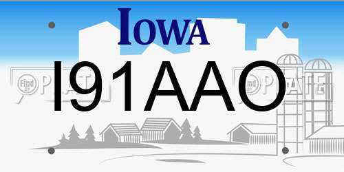 I91AAO Iowa License Plate