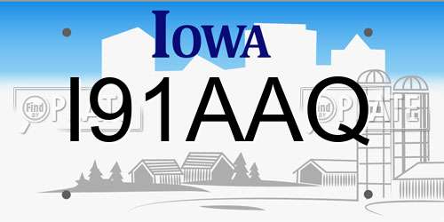 I91AAQ Iowa License Plate