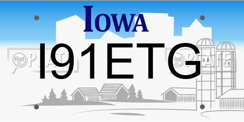 I91ETG Iowa License Plate