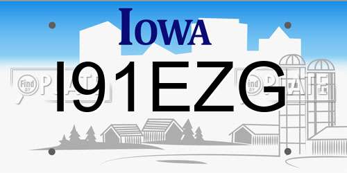 I91EZG Iowa License Plate