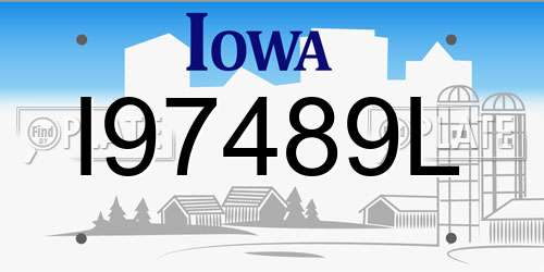 I97489L Iowa License Plate