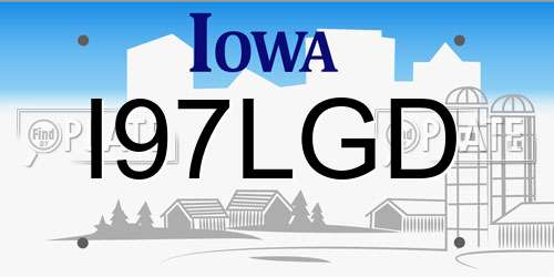 I97LGD Iowa License Plate