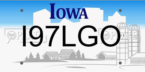 I97LGO Iowa License Plate