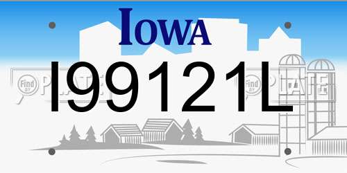 I99121L Iowa License Plate