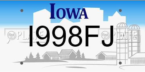 I998FJ Iowa License Plate