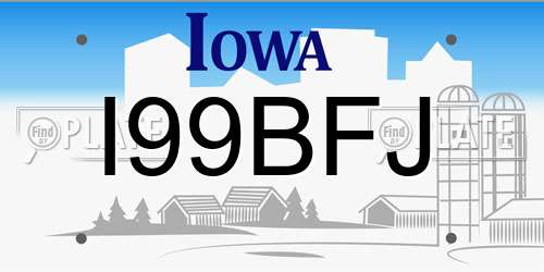 I99BFJ Iowa License Plate