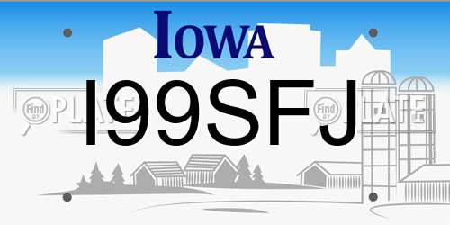 I99SFJ Iowa License Plate