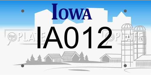 IA012 Iowa License Plate