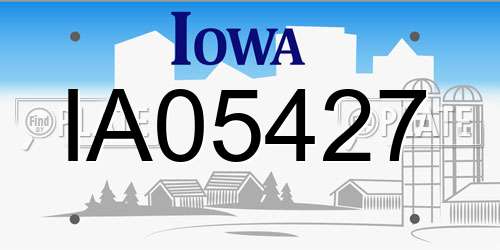 IA05427 Iowa License Plate