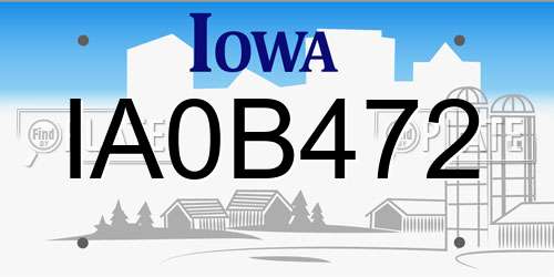 IA0B472 Iowa License Plate