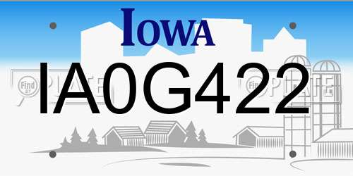 IA0G422 Iowa License Plate