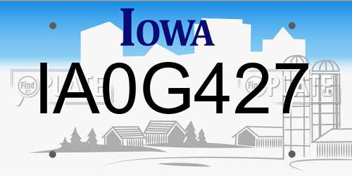 IA0G427 Iowa License Plate
