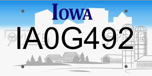 IA0G492 Iowa License Plate