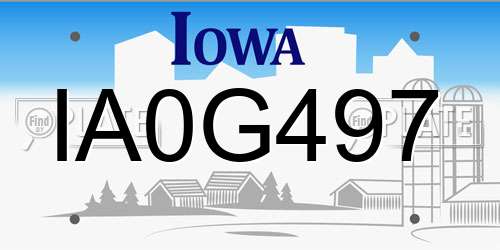 IA0G497 Iowa License Plate
