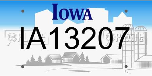 IA13207 Iowa License Plate