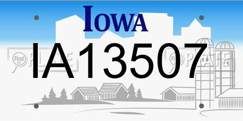 IA13507 Iowa License Plate