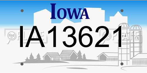 IA13621 Iowa License Plate
