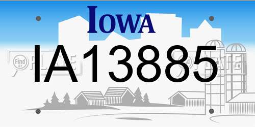 IA13885 Iowa License Plate
