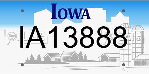 IA13888 Iowa License Plate