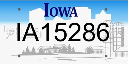 IA15286 Iowa License Plate