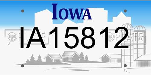 IA15812 Iowa License Plate