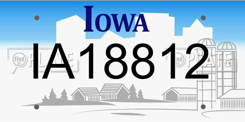 IA18812 Iowa License Plate