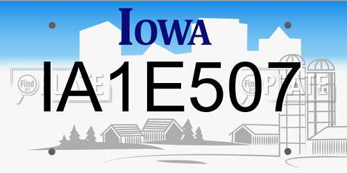IA1E507 Iowa License Plate