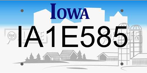 IA1E585 Iowa License Plate