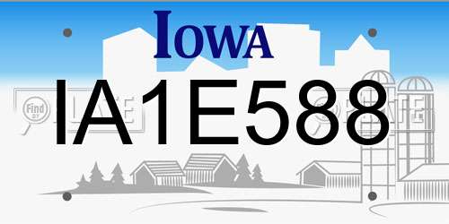 IA1E588 Iowa License Plate