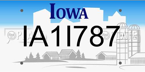 IA1I787 Iowa License Plate